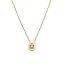Gargantilla oro 18k cuadrado con circonitas